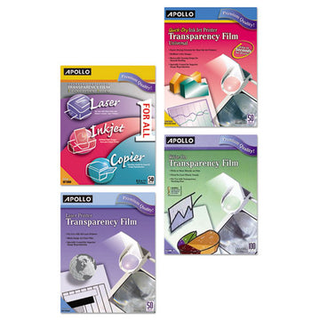 Apollo® Color Laser-inkjet Transparency Film, 8.5 X 11, 50-box freeshipping - TVN Wholesale